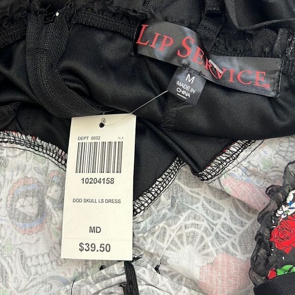 Lip Service Skulls & Roses Dress Up Costume Cosplay Mini Dress Size M - Picture 7 of 13